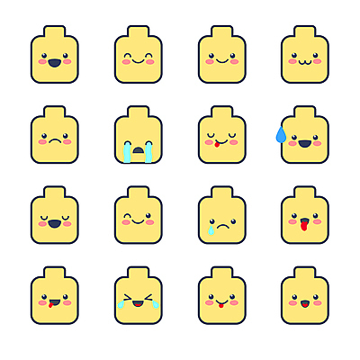 JPG 해외이미지 얼굴 일러스트 윙크 웃음 사람없음 노란색 눈감음 기쁨 슬픔 죽음 눈물 땀 메롱 당황 우울감 해외202004 이모지 해외일러스트 감정 컬러 모션 표정 신체부위 파일형식 이미지허브