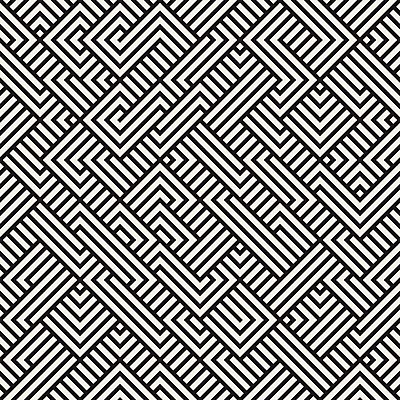 EPS 해외이미지 디자인 선 백그라운드 패턴 일러스트 추상 흑백 그래픽 장식 유행 검은색 줄무늬 흰색 직물 엉킴 인쇄 타일 질감 복고 정사각형 미로 대각선 평행 대칭 포장소품 불규칙 스타일 해외202004 해외일러스트 도형 컬러 컨셉 무늬 포장 촬영기법 오브젝트 포장재료 파일형식 벡터 이미지허브