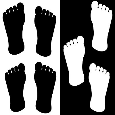 EPS 해외이미지 실루엣 백그라운드 일러스트 손가락 맨발 사람 걷기 검은색 흰색 자취 각인 해외202004 해외일러스트 손 컬러 모션 발 촬영기법 파일형식 벡터 신체부위 이미지허브