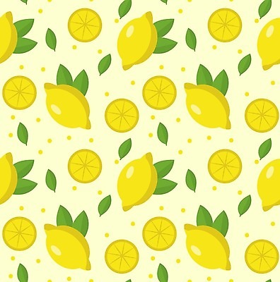 EPS 해외이미지 백그라운드 잎 패턴 일러스트 단면 사람없음 노란색 레몬 그림 해외202004 해외일러스트 식물 컬러 무늬 과일 파일형식 벡터 이미지허브