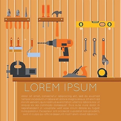 EPS 해외이미지 손 디자인 배너 산업 일러스트 탁자 주택 건물 세트 페인트 장비 기구 도구 공구 나사 스패너 업무 플랫 수리 망치 수집 목수 심볼 측정 사인 목공예 펜치 정비공 주인 DIY 유지 계약자 고립 송곳 업그레이드 하드웨어 해외202004 해외일러스트 직업 건축물 가구 취미 신체부위 컴퓨터 작업 기술자 공예 계약 파일형식 벡터 이미지허브