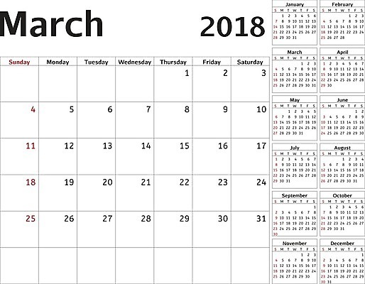 EPS 해외이미지 템플릿 디자인 계절 선 벽 백그라운드 일러스트 회사 비즈니스 탁자 휴가 설계 문구용품 이벤트 사무실 달력 시간 일주일 날짜 메시지 잡지 인쇄 12월 4월 6월 9월 11월 5월 연도 오브젝트 페이지 일요일 1월 8월 10월 7월 2월 월 2018년 월요일 해외202004 해외일러스트 가구 컨셉 간행물 요일 파일형식 벡터 이미지허브