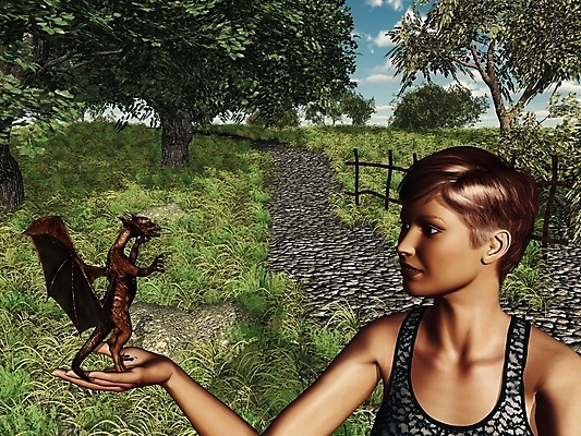 포토 JPG 해외이미지 도로 일러스트 대화 풍경 사람없음 3D 용 시골 공상 전설 해외202004 해외포토 길 교통시설 말하기 디지털합성 파일형식 이미지허브