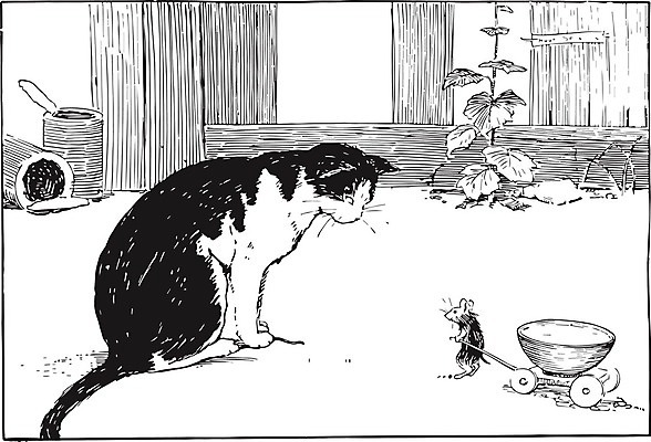 EPS 해외이미지 잎 두마리 일러스트 사람없음 검은색 고양이 수레 관찰 사발 쥐 라인아트 그림 판화 마당극 수레끌기 내려보기 해외202004 해외일러스트 식물 선 컬러 2 포유류 모션 미술 반려동물 카트 사기그릇 당기기 설치류 파일형식 벡터 이미지허브