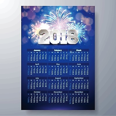 EPS 해외이미지 템플릿 디자인 계절 백그라운드 크리스마스 일러스트 비즈니스 새로움 새해 폭죽 이벤트 그래픽 빛 사무실 숫자 노란색 다이어리 화환 달력 흰색 시간 일주일 날짜 황금 12월 4월 6월 9월 11월 5월 연도 1월 8월 10월 7월 2월 월 2018년 해외202004 해외일러스트 문자 기념일 꽃 컬러 컨셉 사무용품 파일형식 벡터 이미지허브