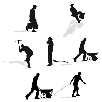 EPS 해외이미지 남자 실루엣 일러스트 건축양식 노동자 사람 건물 세트 작업 땅 수집 해외202004 해외일러스트 직업 건축물 건축 촬영기법 파일형식 벡터 이미지허브