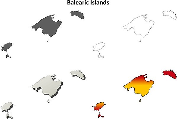 EPS 해외이미지 실루엣 섬 여행 백그라운드 지도 일러스트 세트 3D 공백 경계선 스페인 윤곽 영토 지역 커뮤니티 고립 스페인어 디테일 해외202004 해외일러스트 유럽 선 촬영기법 디지털합성 경계 파일형식 벡터 이미지허브