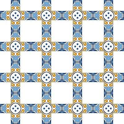 EPS 해외이미지 전통 디자인 패턴 오렌지 일러스트 벽지 추상 장식 파란색 흰색 포르투갈 타일 묘사 정사각형 모자이크 스페인어 아라베스크 엘리먼트 튀니지 해외202004 해외일러스트 도형 유럽 컬러 무늬 과일 아프리카 파일형식 벡터 이미지허브