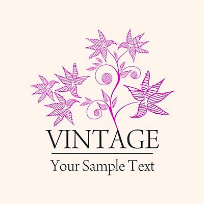 EPS 해외이미지 꽃 분홍색 백그라운드 잎 라인일러스트 일러스트 타이포그라피 사람없음 빈티지 잎줄기 해외202004 해외일러스트 식물 문자 줄기 컬러 컨셉 파일형식 벡터 이미지허브
