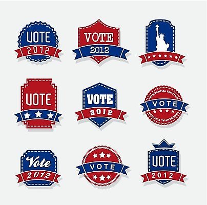 EPS 해외이미지 리본 점선 스티커 일러스트 사람없음 빨간색 파란색 세트 라벨 원형 투표 심볼 자유의여신상 다각형 해외202004 해외일러스트 도형 선 컬러 프레임 미국 세계문화유산 선거 파일형식 벡터 이미지허브