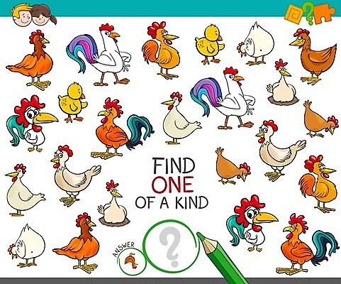 EPS 해외이미지 동물 캐릭터 1 디자인 교육 어린이 일러스트 조류 취미 그래픽 농장 치킨 가축 유치원 게임 퍼즐 수수께끼 어플리케이션 만화 검색 싱글 그림 해결 수탉 발견 암탉 많음 유일 해외202004 해외일러스트 일러캐릭터 컨셉 농업 놀이 사람 닭 암컷 수컷 닭고기요리 파일형식 벡터 이미지허브