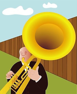 EPS 해외이미지 일러스트 바람 음악가 기구 트럼펫 놋쇠 혼자 해외202004 해외일러스트 자연요소 직업 음악 날씨 금관악기 파일형식 벡터 문화예술 관악기 악기 이미지허브