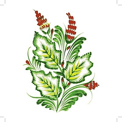 EPS 해외이미지 디자인 꽃 백그라운드 잎 일러스트 수채화 미술 사람없음 빨간색 초록색 해외202004 해외일러스트 식물 컬러 문화예술 파일형식 벡터 이미지허브