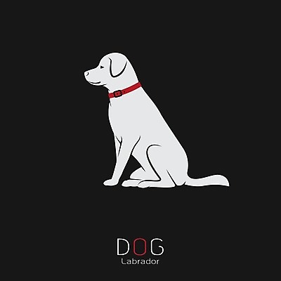 EPS 해외이미지 일러스트 사람없음 빨간색 반려동물 검은색 흰색 개 강아지 래브라도리트리버 해외202004 해외일러스트 동물 컬러 포유류 리트리버 파일형식 벡터 이미지허브