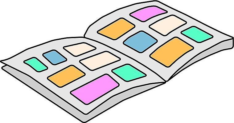 EPS 해외이미지 디자인 일러스트 미술 책 컬러풀 독서 만화 그림 페이지 해외202004 해외일러스트 컬러 문화예술 파일형식 벡터 이미지허브