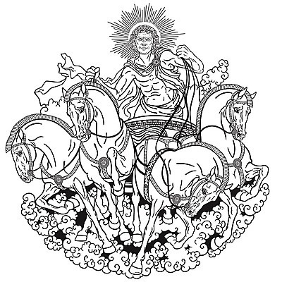 EPS 해외이미지 일러스트 하늘 흑백 태양 카트 운전 그리기 마차 신화 공상 그리스인 따기 해외202004 해외일러스트 자연요소 서양인 교통수단 모션 촬영기법 파일형식 벡터 이미지허브