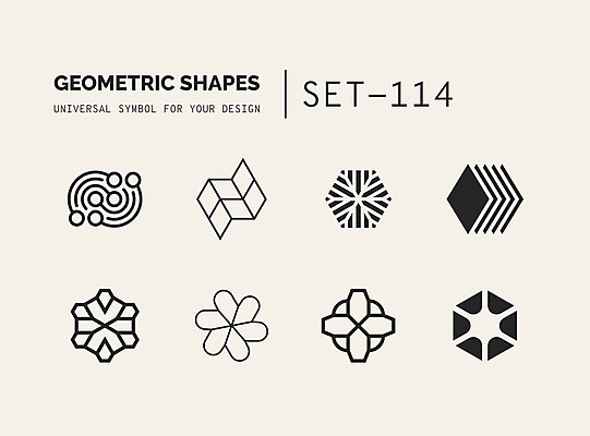 EPS 해외이미지 문양 디자인 선 일러스트 추상 사람없음 세트 사각형 심볼 라인아트 육면체 심플 마름모 지그재그 지오메트릭 해외202004 해외일러스트 도형 무늬 파일형식 벡터 이미지허브