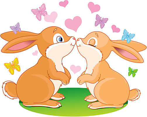 EPS 해외이미지 행복 나비 2 일러스트 휴가 부활절 키스 발렌타인데이 사랑 봄 하트 토끼 쌍 귀 솜털 해외202004 해외일러스트 모양 계절 기념일 감정 곤충 포유류 데이이벤트 신체부위 반려동물 애정표현 파일형식 벡터 이미지허브