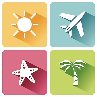 EPS 해외이미지 나무 디자인 별 바다 여행 일러스트 자연 호텔 휴가 휴식 손바닥 그래픽 세트 태양 플랫 심볼 사인 대패 해외202004 해외일러스트 자연요소 식물 손 컨셉 숙소 생태계 파일형식 벡터 이미지허브