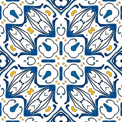 EPS 해외이미지 전통 디자인 패턴 오렌지 일러스트 벽지 추상 장식 파란색 흰색 포르투갈 타일 묘사 정사각형 스페인어 엘리먼트 튀니지 해외202004 해외일러스트 도형 유럽 컬러 무늬 과일 아프리카 파일형식 벡터 이미지허브