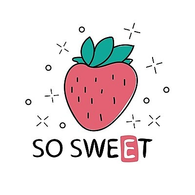 EPS 해외이미지 디자인 일러스트 딸기 사람없음 레터링 해외202004 해외일러스트 과일 파일형식 벡터 이미지허브