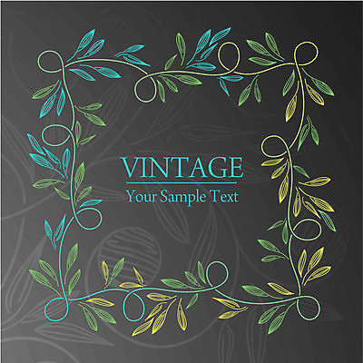 EPS 해외이미지 식물 꽃 백그라운드 잎 꽃무늬 곡선 일러스트 프레임 사람없음 해외202004 해외일러스트 선 무늬 파일형식 벡터 이미지허브