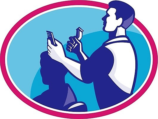 EPS 해외이미지 남자 일러스트 노동자 그래픽 머리빗 미용사 이발 자르기 고객 흰배경 몸단장 이발소 고립 이발사 해외202004 해외일러스트 직업 백그라운드 모션 사람 흰색 미용용품 뷰티샵 파일형식 벡터 이미지허브