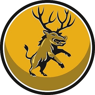 EPS 해외이미지 동물 야생동물 일러스트 뿔 그래픽 돼지 원형 복고 멧돼지 고립 해외202004 해외일러스트 도형 포유류 파일형식 벡터 이미지허브