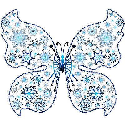 EPS 해외이미지 문양 하늘색 나비 겨울 패턴 일러스트 사람없음 컬러풀 화려 눈꽃무늬 해외일러스트 계절 컬러 곤충 컨셉 무늬 눈꽃 파란색 파일형식 벡터 이미지허브