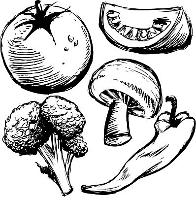 EPS 해외이미지 음식 조각 토마토 채소 일러스트 고추 그래픽 세트 연필 검은색 여러개 버섯 회색 흰색 그룹 브로콜리 스케치 그림 후추 모음 칠레 고립 해외202004 해외일러스트 컬러 다수 학용품 미술 한글 필기구 남아메리카 향신료 파일형식 벡터 이미지허브