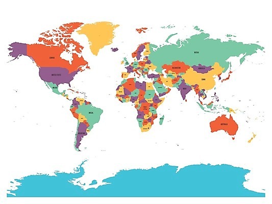 EPS 해외이미지 디자인 유럽 아시아 지구 바다 섬 여행 백그라운드 세계지도 지도 일러스트 비즈니스 아프리카 미술 세계 글로벌 지구본 라벨 미국 흰색 이름 오세아니아 호주 땅 남극 묘사 대륙 태평양 북쪽 대서양 남쪽 전국 지도책 지리 디테일 해외202004 해외일러스트 나라 컬러 북아메리카 문화예술 프레임 책 극지방 방향 파일형식 벡터 이미지허브