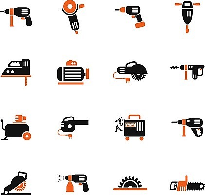 EPS 해외이미지 산업 일러스트 장비 망치 분무기 송곳 전기톱 해외202004 해외일러스트 공구 톱 파일형식 벡터 이미지허브