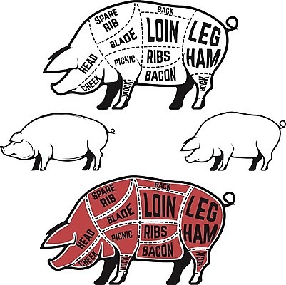 EPS 해외이미지 동물 실루엣 음식 조각 일러스트 재료 가이드 부분 육류 돼지고기 스테이크 농장 머리 식사 소고기 수확 돼지 그릴 계획 자르기 허리 어깨 준비 햄 날것 윤곽 베이컨 갈비뼈 송아지 정육점 해외202004 해외일러스트 직업 새끼 컨셉 농업 식재료 포유류 모션 주방용품 뼈 서양음식 촬영기법 신체부위 상점 소 파일형식 벡터 이미지허브