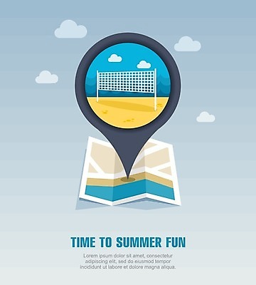 EPS 해외이미지 구름 지도 일러스트 놀이 해변 사람없음 여름 여름휴가 바캉스 네트 심볼 위치 해외202004 해외일러스트 자연요소 계절 스포츠 바다 휴가 파일형식 벡터 여름_계절 이미지허브