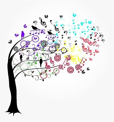 EPS 해외이미지 나무 음표 일러스트 추상 사람없음 컬러풀 해외202004 해외일러스트 식물 기호 음악 컬러 무늬 파일형식 벡터 이미지허브