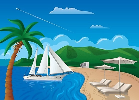 EPS 해외이미지 모래 바다 섬 여행 컨셉 요트 의자 일러스트 우산 자연 하늘 호텔 휴가 산 풍경 여름 항구 만 휴게실 지중해 휴양지 랜드마크 해외202004 해외일러스트 계절 가구 배_교통 교통시설 숙소 장소 생태계 파일형식 벡터 이미지허브