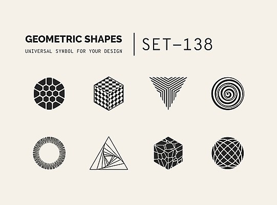 EPS 해외이미지 문양 디자인 선 일러스트 사람없음 세트 사각형 원형 삼각형 심볼 라인아트 육면체 착시 착시효과 지오메트릭 해외202004 해외일러스트 도형 파일형식 벡터 효과 이미지허브