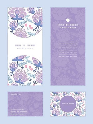 EPS 해외이미지 배너 꽃 잎 꽃무늬 패턴 일러스트 프레임 사람없음 세트 보라색 해외202004 해외일러스트 식물 컬러 무늬 파일형식 벡터 이미지허브