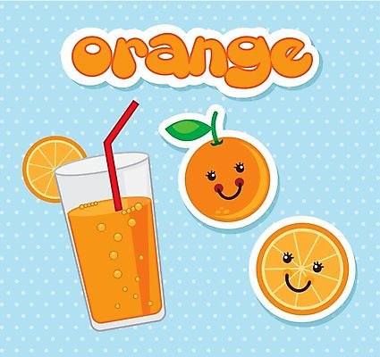 EPS 해외이미지 하늘색 오렌지 일러스트 사람없음 주황색 해외202004 해외일러스트 컬러 과일 파란색 파일형식 벡터 이미지허브