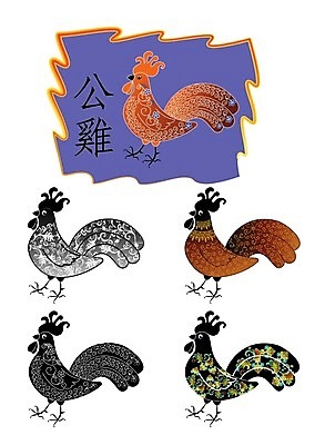 EPS 해외이미지 꽃 잎 패턴 일러스트 조류 프레임 앉기 장식 반려동물 검은색 인도인 문신 꼬리 5 수탉 스타일 해외202004 해외일러스트 외국인 식물 동물 컬러 무늬 모션 동양인 숫자 닭 수컷 파일형식 벡터 이미지허브