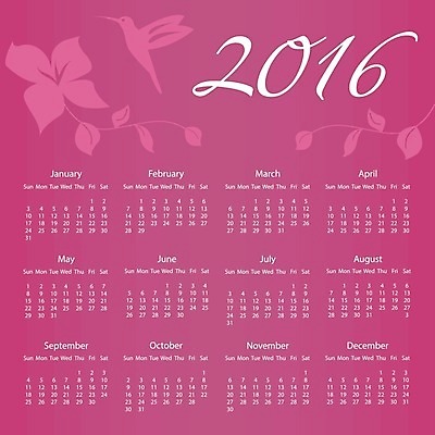 EPS 해외이미지 동물 꽃 분홍색 일러스트 자연 조류 미래 새로움 가로 사무실 달력 일주일 날짜 계획표 12월 4월 6월 9월 11월 5월 연도 주말 일요일 1월 8월 10월 7월 2월 월 2016년 금요일 기본 목요일 벌새 수요일 월요일 토요일 화요일 해외202004 해외일러스트 식물 컬러 컨셉 비즈니스 계획 생태계 요일 파일형식 벡터 이미지허브