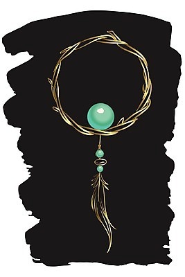 EPS 해외이미지 전통 일러스트 사람없음 장식 꿈 금색 구슬 깃털 심플 부적 드림캐쳐 해외202004 해외일러스트 컬러 파일형식 벡터 이미지허브