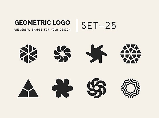 EPS 해외이미지 문양 디자인 선 일러스트 추상 사람없음 세트 원형 심볼 심플 육각형 지오메트릭 해외202004 해외일러스트 도형 무늬 파일형식 벡터 이미지허브