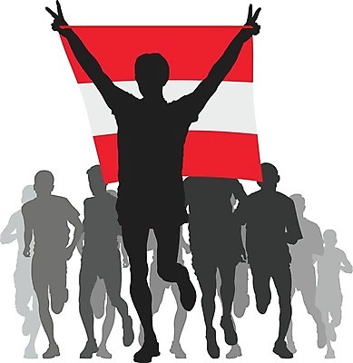 EPS 해외이미지 실루엣 스포츠 일러스트 건강 사람 깃발 오스트리아 라이벌 달리기선수 승자 해외202004 해외일러스트 유럽 촬영기법 육상선수 파일형식 벡터 이미지허브