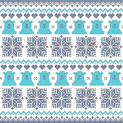 EPS 해외이미지 디자인 하늘색 겨울 패턴 일러스트 눈꽃 사람없음 뜨개질 북극곰 픽셀 해외202004 해외일러스트 계절 무늬 곰 눈_날씨 취미 파란색 파일형식 벡터 이미지허브