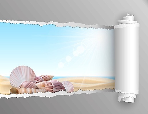 EPS 해외이미지 배너 종이 모래 바다 여행 백그라운드 컨셉 일러스트 자연 하늘 휴가 조개 휴식 프레임 해변 물 파란색 햇빛 태양 맑음 펼침 껍질 오픈 구멍 소라 두루마리 충격 찢어짐 이국적 해외202004 해외일러스트 자연요소 컬러 모션 날씨 어패류 생태계 파일형식 벡터 이미지허브