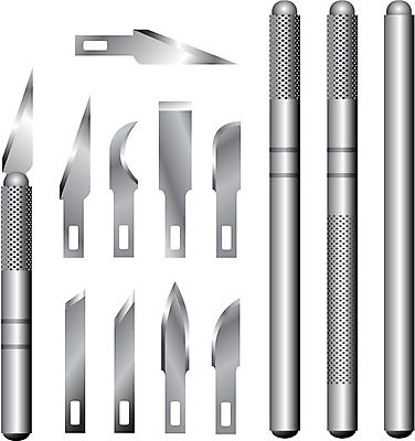 EPS 해외이미지 모델 디자인 조각 일러스트 손잡이 취미 세트 상자 금속 장비 공구 칼날 작업실 엔지니어 칼 계획 건축가 위험 자르기 날카로움 면도기 외과 청사진 조립 실행 작업대 절개 철강 해외202004 해외일러스트 직업 컨셉 의학 모션 재질 병원 위생용품 도구 기술자 파일형식 벡터 이미지허브
