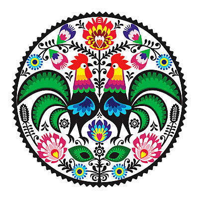 EPS 해외이미지 전통 꽃 패턴 일러스트 사람없음 컬러풀 화려 폴란드 해외202004 해외일러스트 식물 유럽 컬러 컨셉 무늬 파일형식 벡터 이미지허브