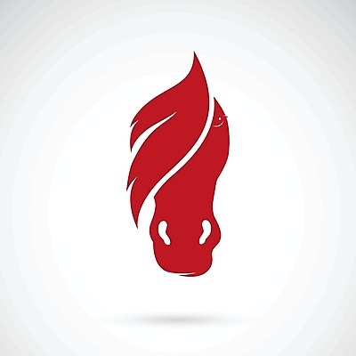 EPS 해외이미지 디자인 응시 얼굴 백그라운드 일러스트 사람없음 빨간색 흰색 말_동물 심볼 그림 윤곽 해외202004 해외일러스트 시선 컬러 포유류 신체부위 파일형식 벡터 이미지허브