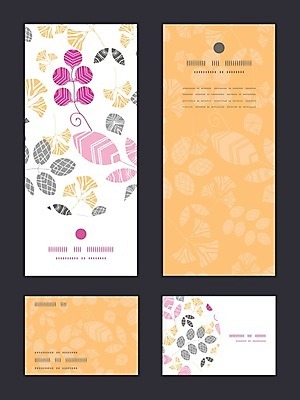 EPS 해외이미지 디자인 배너 분홍색 잎 꽃무늬 패턴 일러스트 프레임 사람없음 세트 노란색 화려 스타일 해외202004 해외일러스트 식물 꽃 컬러 컨셉 무늬 파일형식 벡터 이미지허브